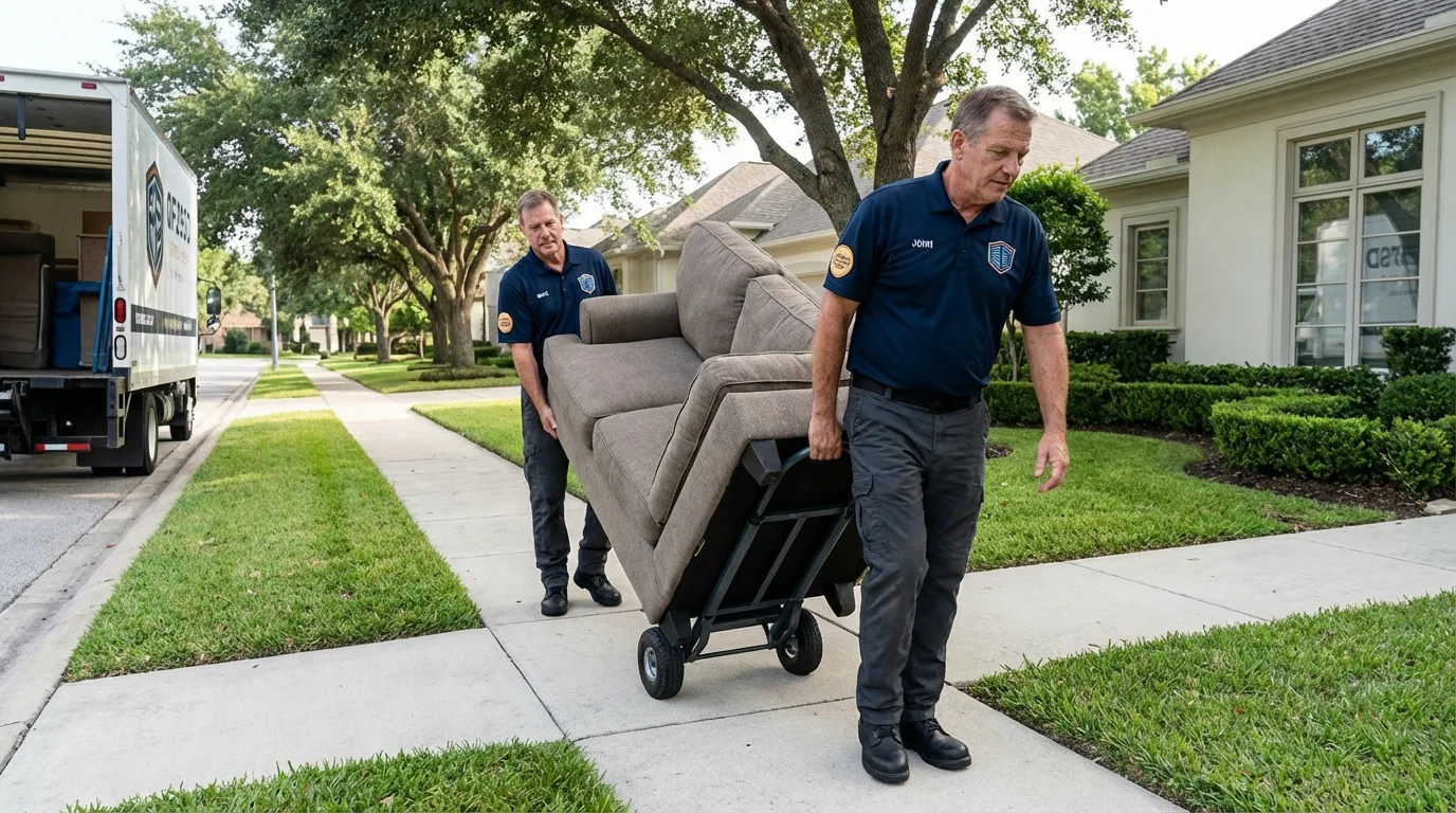 Local residential moving crew loading furniture in Huntsville, TN